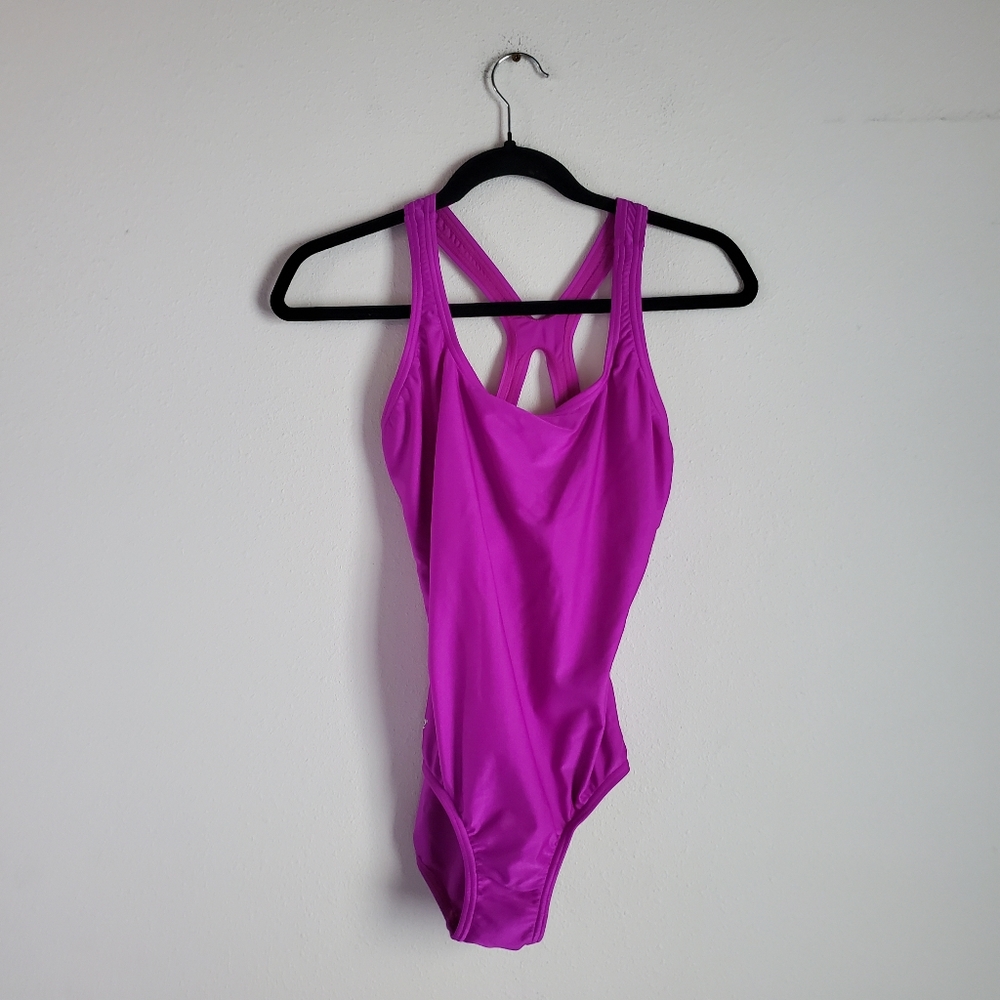 Speedo One Piece Swimsuit Women's 12 Purple